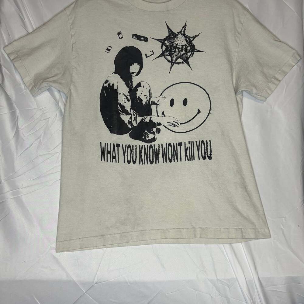 'What You Know Won't Kill You' Graphic Tee Cream - Size M